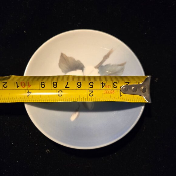 Royal Copenhagen Floral Porcelain Ring Dish With White Dogwood Flower Design - Picture 3 of 4